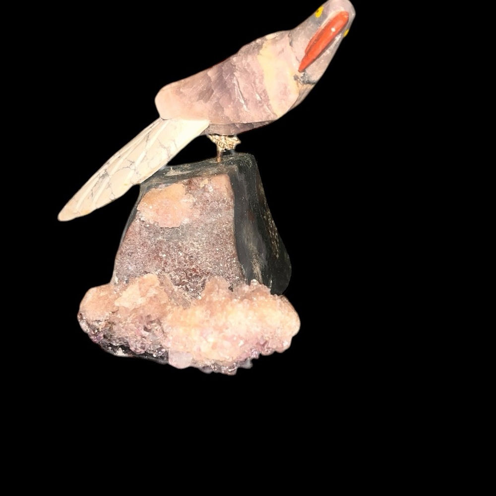 Beautiful Bird On  amyist rock